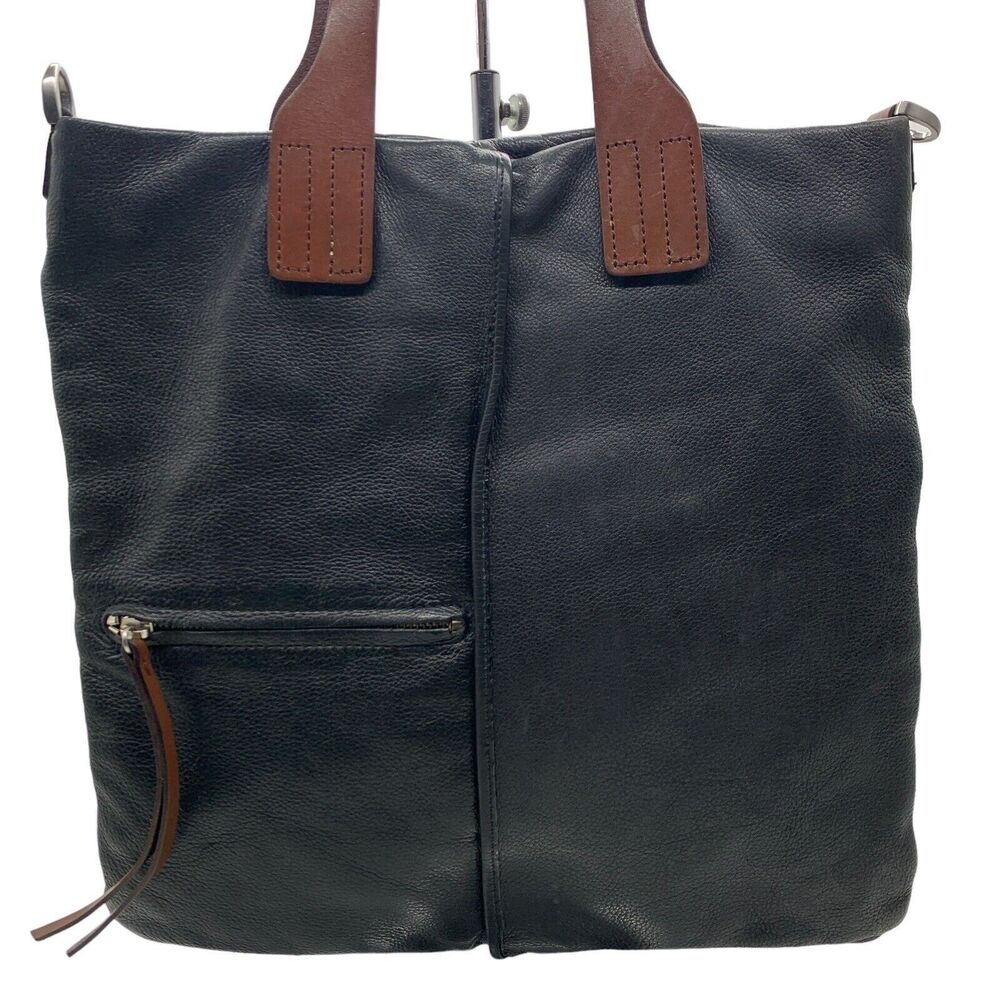 Christopher Kon Black Leather Tote Bag Handbag Purse Office Work